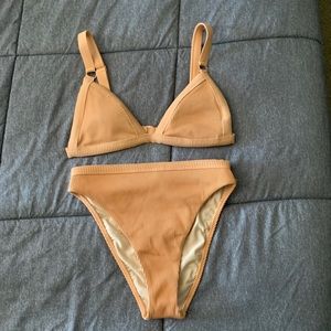 PacSun LA Hearts Orange Ribbed High-Waisted Bikini